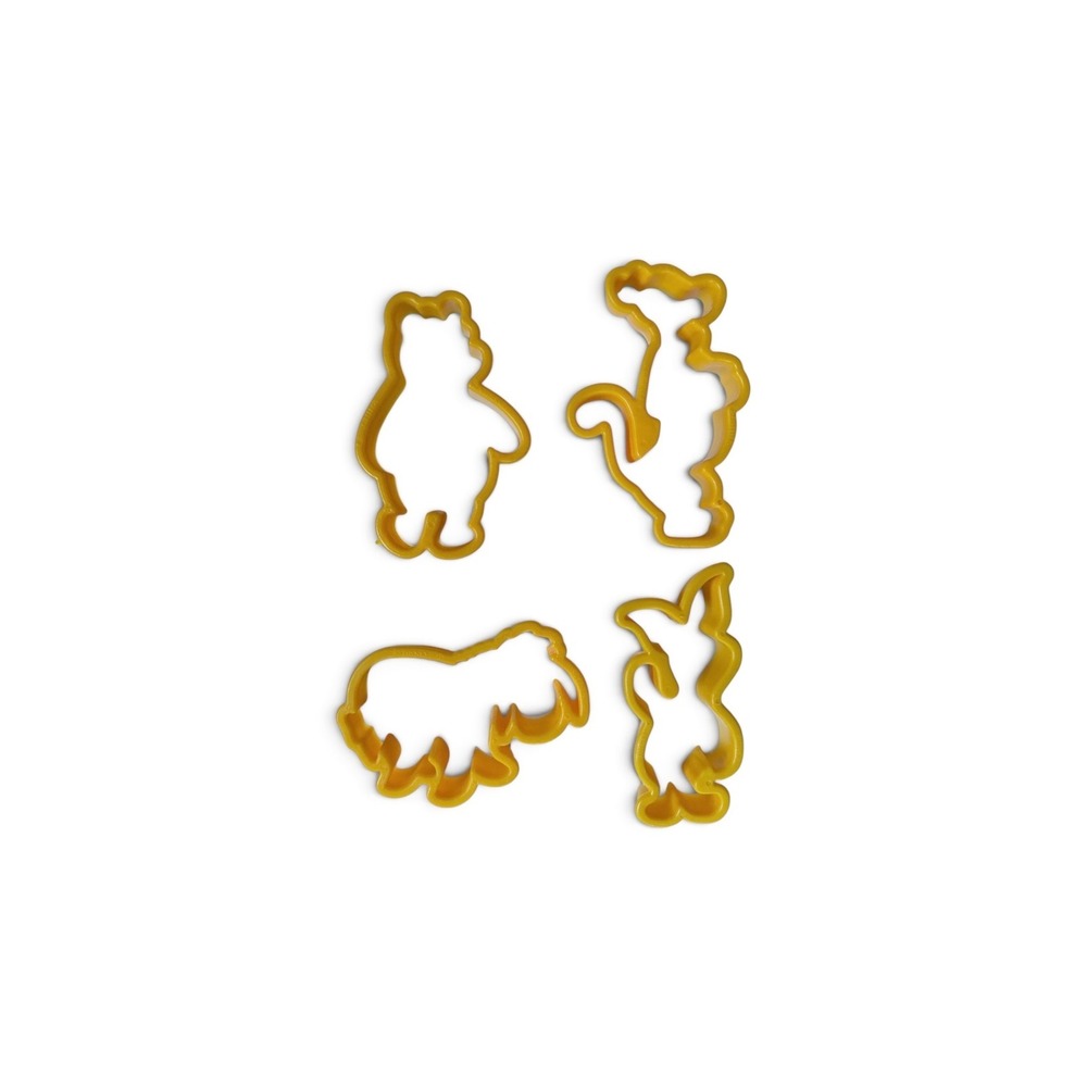 Disney Winnie the Pooh Tigger Eeyore Piglet Yellow Plastic Cookie Cutter Set 4pc